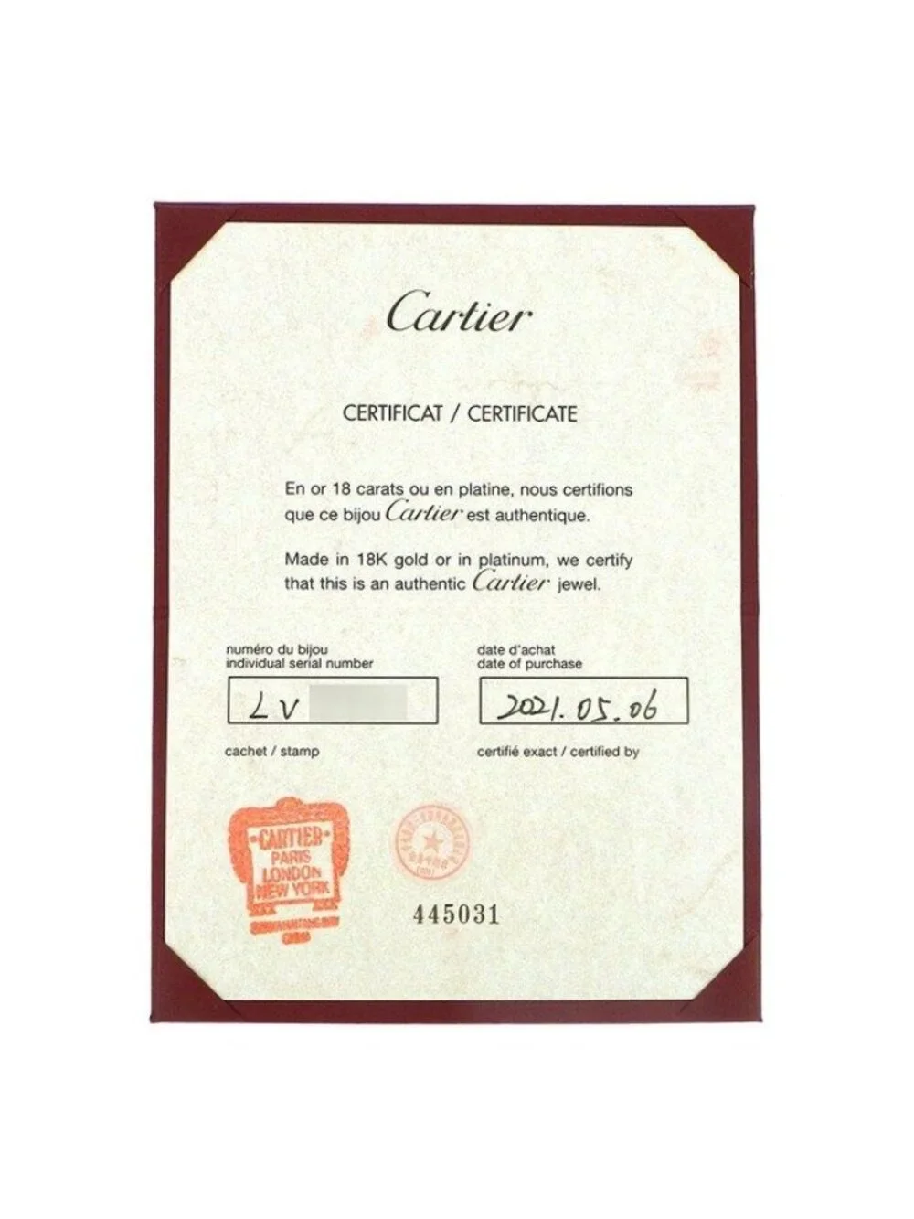 Cartier item rank